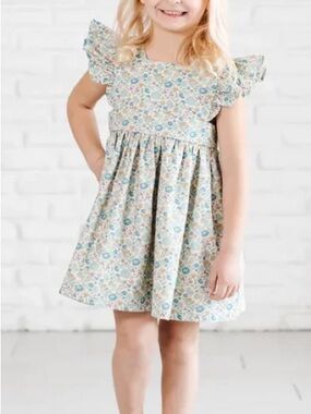 Wren & James Pinafore Dress in Pond Floral Size 4T